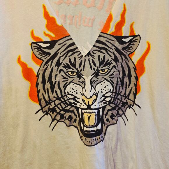 Truly Madly Deeply tiger and skull smoke 'em til the wheels fall off t shirt - Picture 3 of 6
